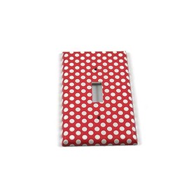 Single Toggle Light Switch Cover Polka Dots Red and White (163S)