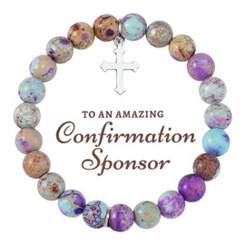 MollyQueen Confirmation Sponsor Gifts Bracelet for Women Sponsor Appreciation Gift Christian Faith Gift Catholic Confirmation Gifts Thank You for Being Mine Bracelet Gift for Godparents