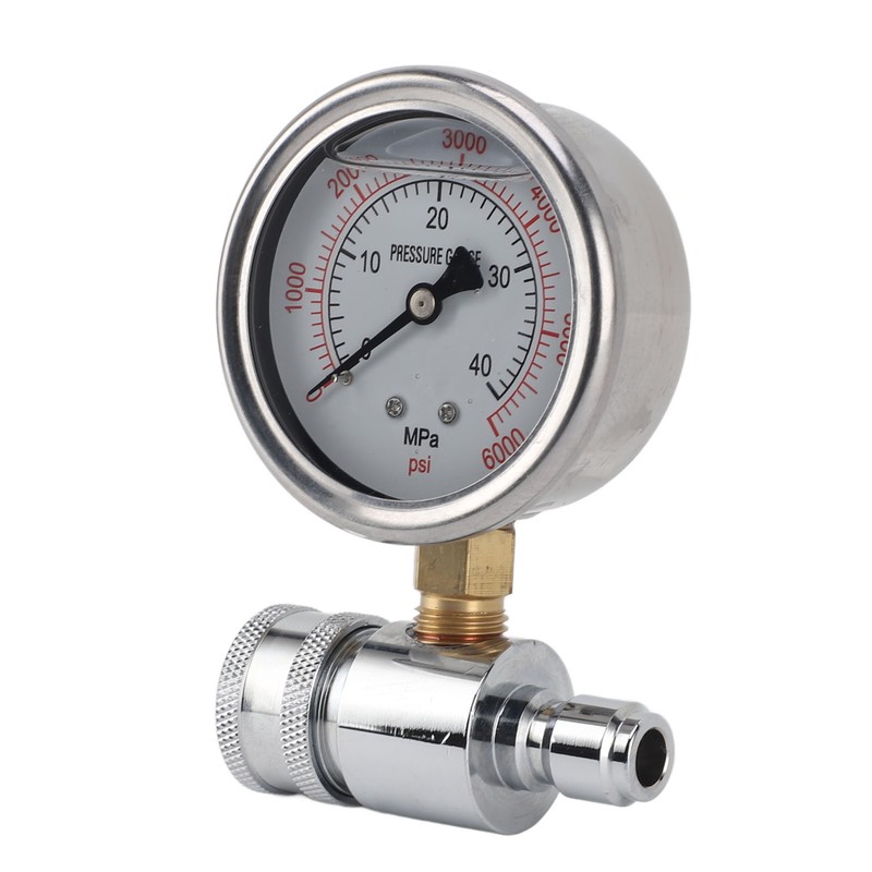 Pressure Washer Gauge 6000psi High Pressure 3/8in Quick Connect Parts