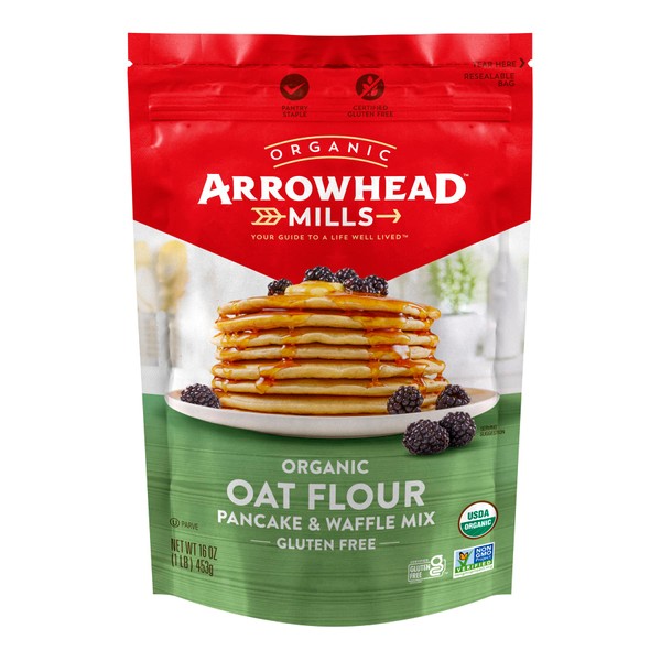 Arrowhead Mills Organic Pancake & Waffle Mix, 16oz, Oat Flour