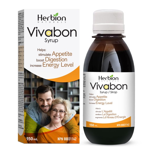 Herbion Naturals Vivabon Digestive and Nutritional Syrup, Helps Stimulate Appetite, Promotes Digestion, Improve Memory, Adult Lychee Flavour 150ml