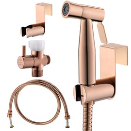 Purrfectzone Bidet Sprayer for Toilet, Bidet Sprayer for Feminine Wash, Premium Stainless Steel Jet Spray for Toilet, Wall-Mounted or Toilet Tank Mounted - Rose Gold