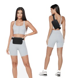 Fanny Belt Bag Waist Pack Crossbody Bags Bum Bag for Running Hiking Travel Workout Adjustable Strap for Women -black