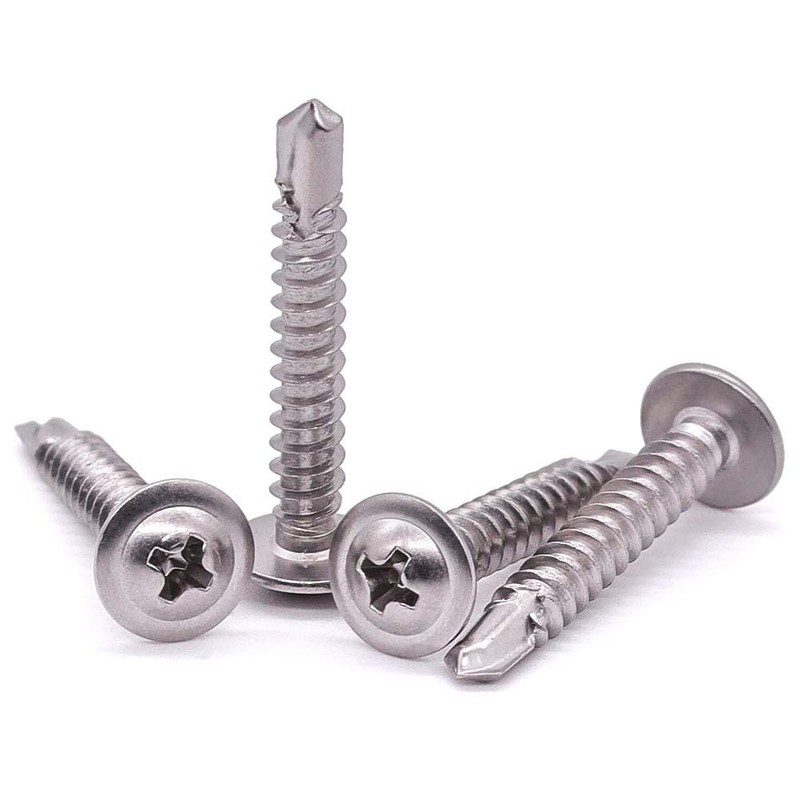 #10 x 1-1/2" Stainless Wafer Head Self Drilling Screw Phillips