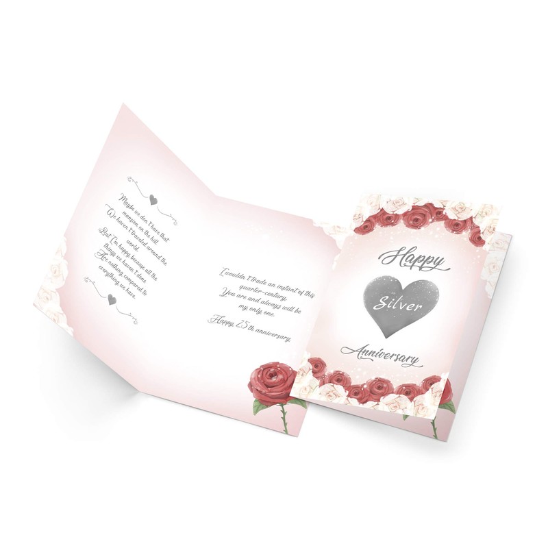Prime Greetings Silver 25th Anniversary Card