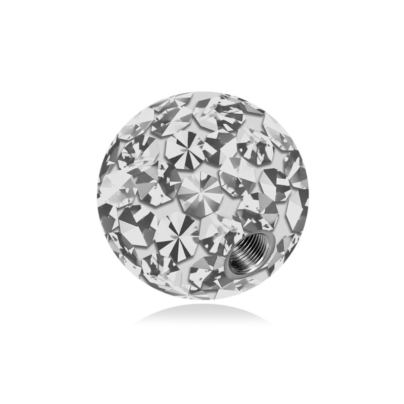 Soul-Cats® Piercing Ball, Screw-On Replacement Ball - Crystal Gel Epoxy
