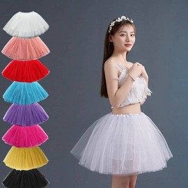 Women's Lightweight Breathable Daily Pole Dance Skirt for Pilates & Yoga (SIS-786) Pole Ballet Skirt (Mesh)/08.Yellow 3ea