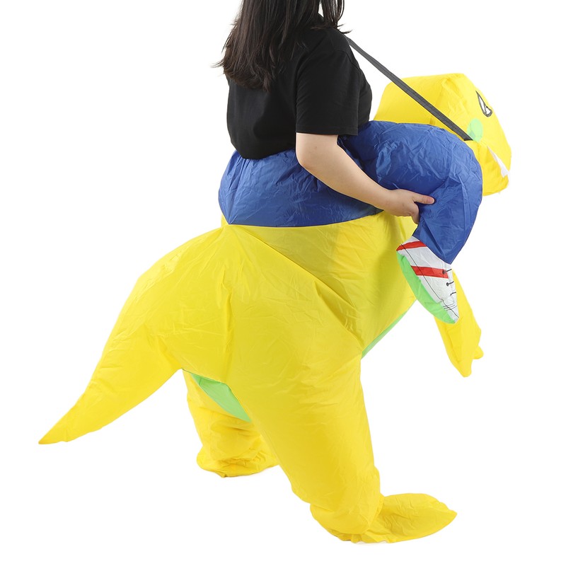 Yellow Dinosaur Inflatable Costume Half Body Model Weird Dinosaur Shape