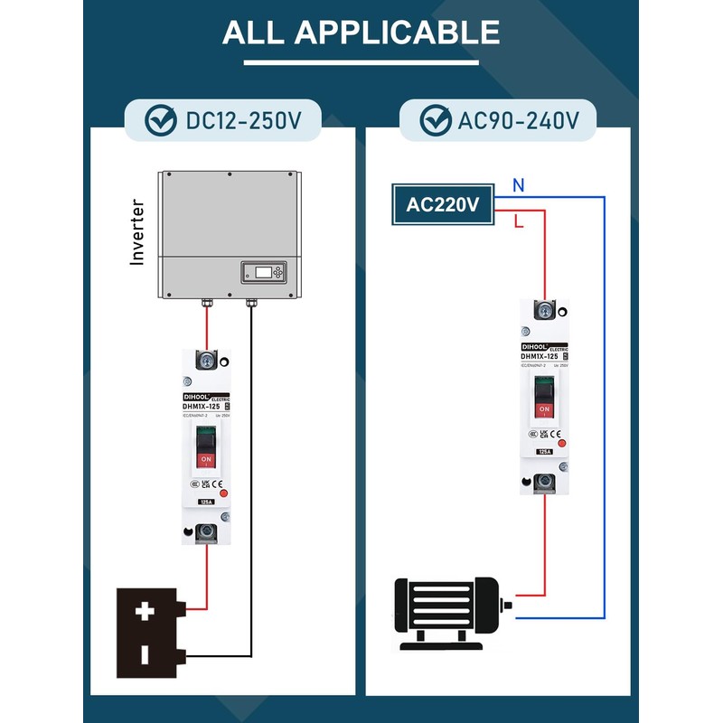 DIHOOL 125 Amp Heavy Duty Battery Disconnect Switch, DC Circuit