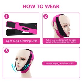 EZB Face Slimming Strap for Double Chin Removal, Saggy Neck Lifting & Face Contouring | Soft Comfortable Facial Toning Device | Pink/Black