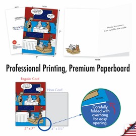 NobleWorks Assortment Pack of 3 Hilarious Anniversary Greeting Cards with Envelopes (3 Designs, 1 Each) Pet Pairs VC7999ANG-C1x3