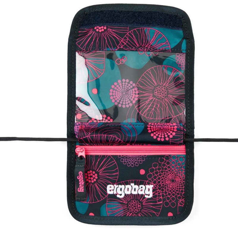 ergobag Neck pouch, change compartment, viewing window, Coral Bear -