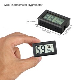 2 Pack Indoor Hygrometer Thermometer, Humidity Gauge Meter with ℃ to℉ and ON/Off Switch, Digital Temperature Monitor for Humidors Jars Cellar Reptile Incubator Closet