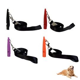 4 Pcs Dog Whistle to Stop Barking,Training for Recall,Behaviour Aids for Dogs,Professional Whistles,with Lanyard,Keychain High Pitch for Most Breeds,Standardized Bark Control Strap,Loud Far-Reaching