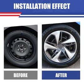 16 Inch Hubcaps Fit for 2016-2024 Honda Civic Sedan [2016 2017 2018 2019 2020 2021 2022 2023 2024 Honda Civic Sedan] Wheel Covers, [Only Fit Iron Hub - Steel Wheel] (Silver Lacquer & Black Lacquer)