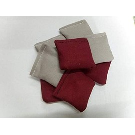 2 inch mini cornhole bags Maroon and Grey Set of 8