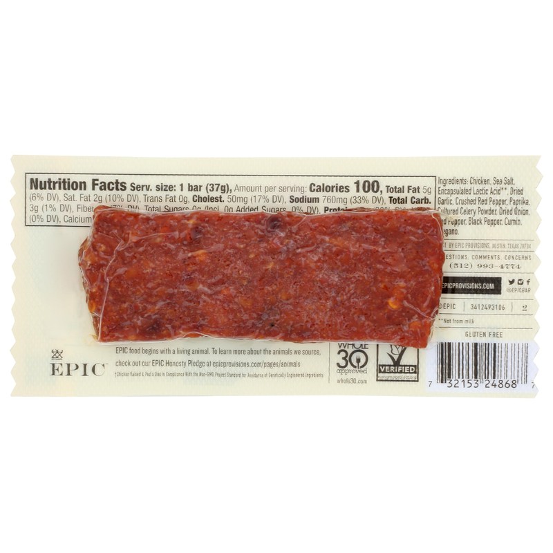 EPIC PROVISIONS Chicken Sriracha Bar, 1.3 OZ