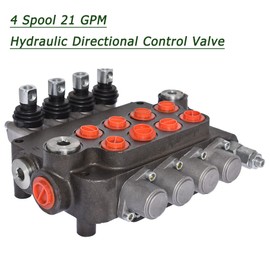 Timunr 4 Spool 21GPM Hydraulic Directional Control Valve, 3600PSI SAE Ports Double Acting Hydraulic Valve with Joystick
