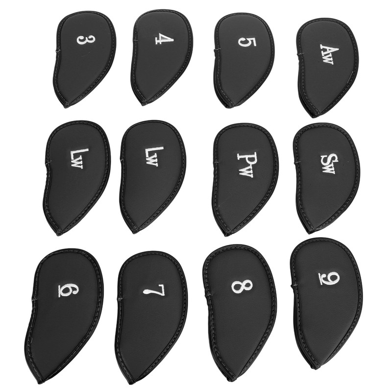 12Pcs Golf Iron Covers Set with Numbers Soft Protective Golf