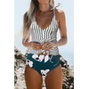 Beachsissi Women's High Waisted Swimsuits Tie Shoulder Two Piece Bikini