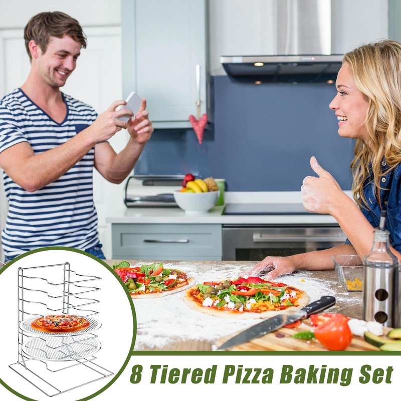 Zhehao Pizza Rack 8 Tiered Stand 16.7'' H x 12''