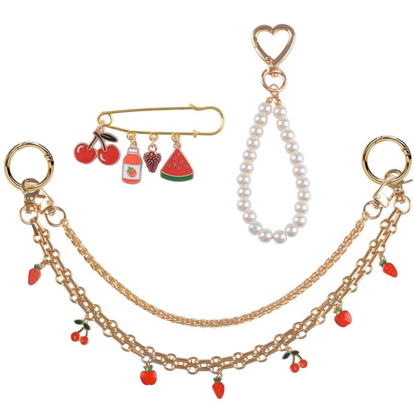 HICOHAND Handbag Cherry Chain Accessories, Pearl Wristlet Keychain Bag Wallet