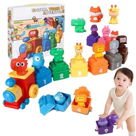 MOONKATE Farm Animals Montessori Train Set Toys, Sorting Counting Matching Educational Learning Toys for Kids Toddlers