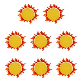 SUPERFINDINGS 8PCS Sun Applique Patch Sunshine Logo Cartoon Patches Sun Iron on Patches Sew on Patches for Wikineon Mini Sun Embroidered Patches, 7.5x7.5cm