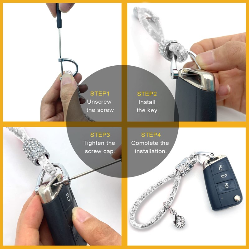 Crystal Car Keychain for Women, Fashion Keychain Accessories With Bling