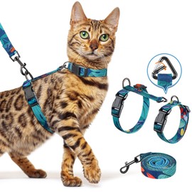 Halypet Cat Harness and Leash Set, Collars [3 in 1 Lightweight & Adjustable] Escape Proof Cat Harness, Comfortable Soft Kitten Harness for Large Cats Safe, Easy to Wear, Outdoor Walking Travel