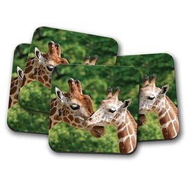 4 Set - Mother & Baby Giraffe Coaster - Wild Animals Cute Mum Zoo #15587