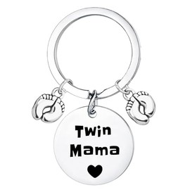 Ghloyza Twin Mama Keyring Pregnancy Gifts for Mum Gifts Mother's Day Gifts for Mum Birthday Gift Ideal Twin Mama Present