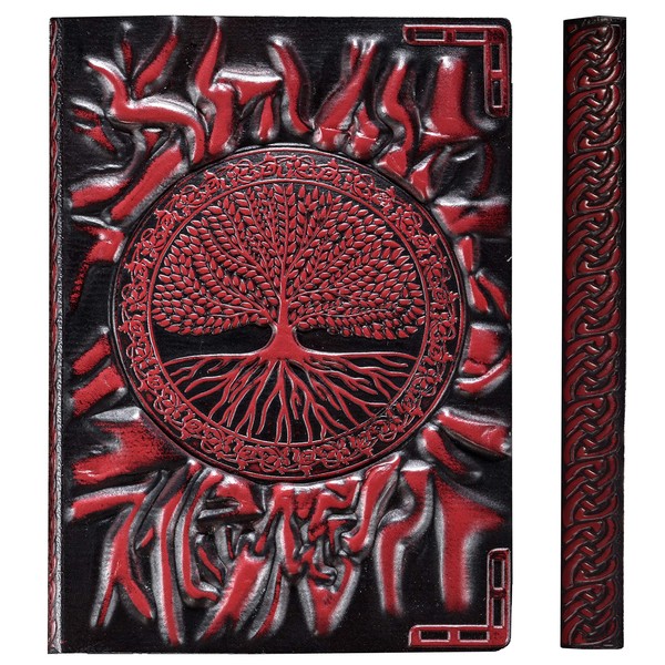 YHH A6 Pocket Notebook Hardcover, Vintage Leather Journal Diary Embossed