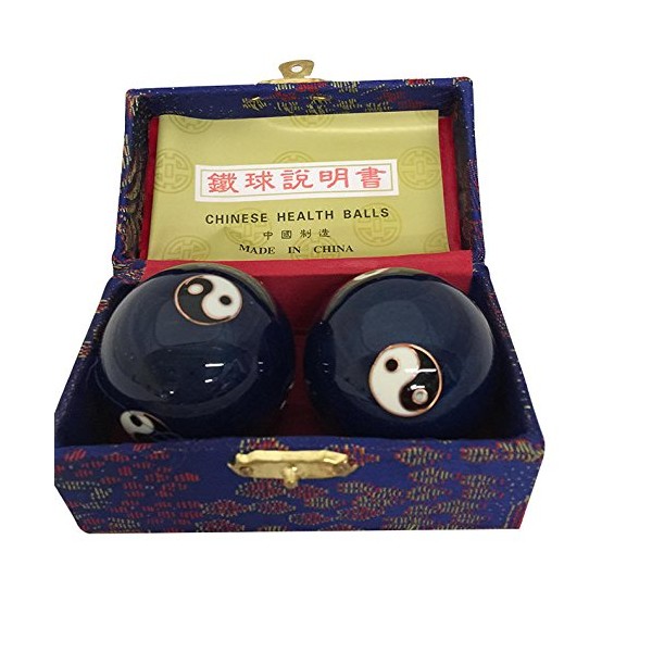 Baoding Balls Chinese health Massage Exercise Stress Balls -Blue YinYang #3