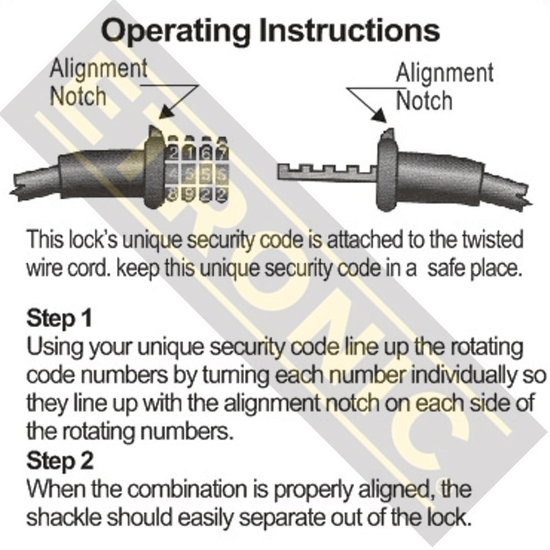 Etronic Security Multi-Purpose Self Coiling Cable Lock, 4-Feet x 5/16-Inch