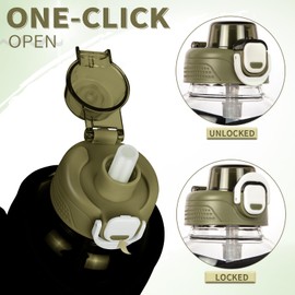 DEARRAY 26 oz Sports Glass Water Bottle with Straw & Neoprene Sleeve BPA free Glass Drinking Bottle for Gym, Travel, Smoothie