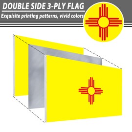 FLAGWIN New Mexico Flag 3x5 FT - 3 Ply Double Sided Polyester New Mexico State Flag with Brass Grommets - Vivid Color and Fade Proof State of New Mexico Flag 3x5 Outdoor
