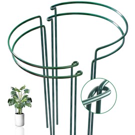 4 Pack Snake Plant Support Stakes, Peony Cages and Supports, Heavy-Duty Hoseplant Support, Hydrangea Support Cage, Aloe Plant Support Ring, Plant Support Stake for Indoor and Outdoor Potted Plants