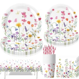 61-Piece Party Tableware Set, Children's Birthday Tableware Set, Party Tableware Birthday, Children's Birthday Decoration with Plates, Cups, Napkins, Tablecloth, Straws, Party Tableware for 10 Guests