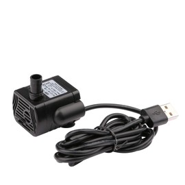 Driew 3W DC 3.5-8V USB Water Pump with Power Cord, Solar Mini Submersible,Brushless,Waterproof (1, Black)