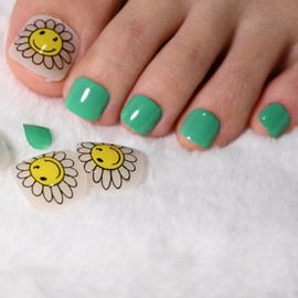 Generic BlingJellyfish Press On Toenails short Square French False Nails 24PCS (TS5)