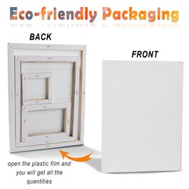 24 Pack Canvases for Painting with 4"x4", 5"x7", 8"x10", 9"x12", 11"x14", 12"x16", Round Canvas with 12"x12", 8"x8", Painting Canvas for Oil & Acrylic Paint.