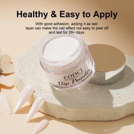 EODCI Dipping Powder 28 g, White Nail Dipping Powder for Strong Nail Art, Long Lasting Dip Nails, Acrylic Dip Nail Powder for Nail Starters & Professionals, No Nail Lamp Required