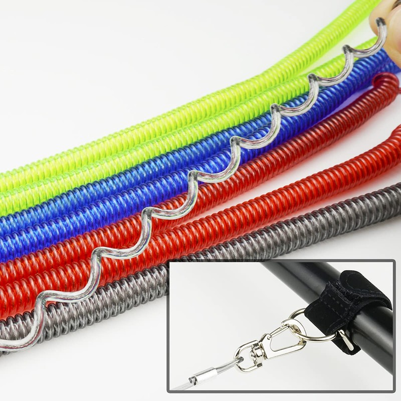 Fishing Rod Belt with Rope, Spiral Cord, Wired, 114.8 inches