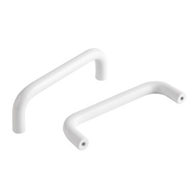 funifiti 5 Pack Bright White Handle Cabinet Drawer Modern Pull Child Bedroom pulls 3.8 Inch(96mm) Hole Center Curved pulls ​Carrying Handles (5, Bright White, 3.8 Inch(96mm))