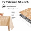 Qubjus Vinyl Lace Tablecloth Rectangle Heavy Duty Jacquard Table Cloth
