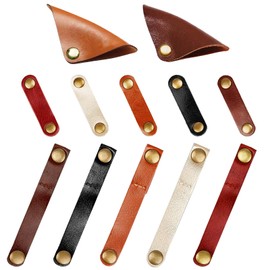 Cable Clips, MAVEEK Cow Leather Cable Holder, Cord Clip, Cord Winder, Earphone Holder, Cable Cord Storage, 3 Pieces 12 Pieces