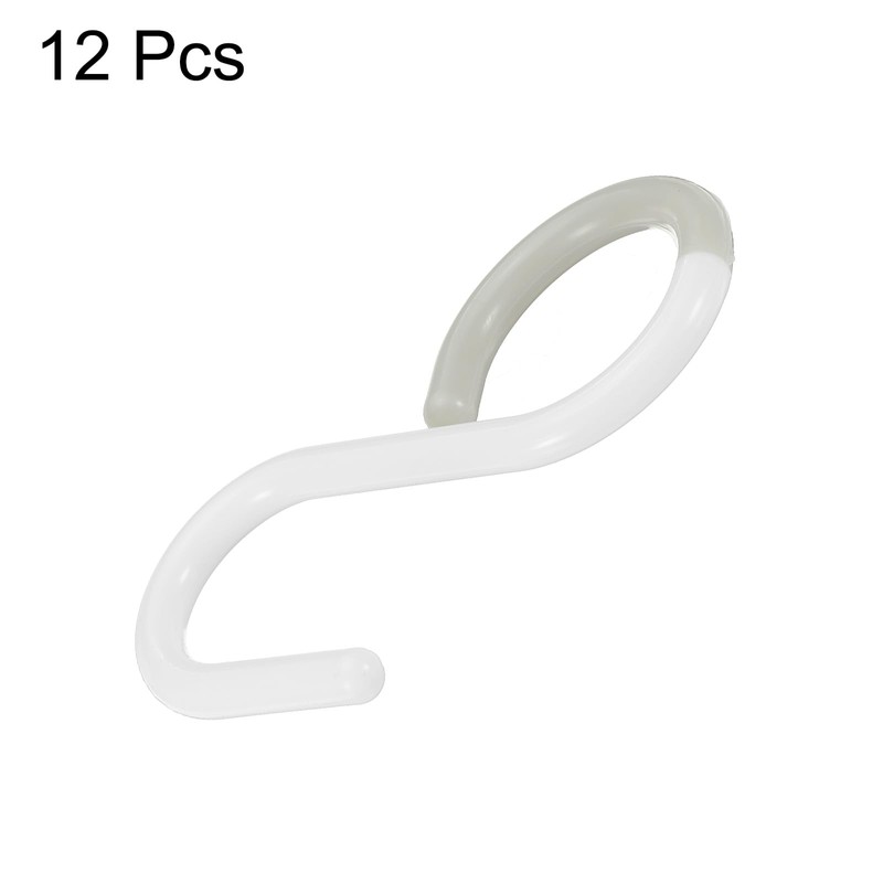 QUARKZMAN Pack of 12 S Hooks 2.4 Inch Plastic Hanging