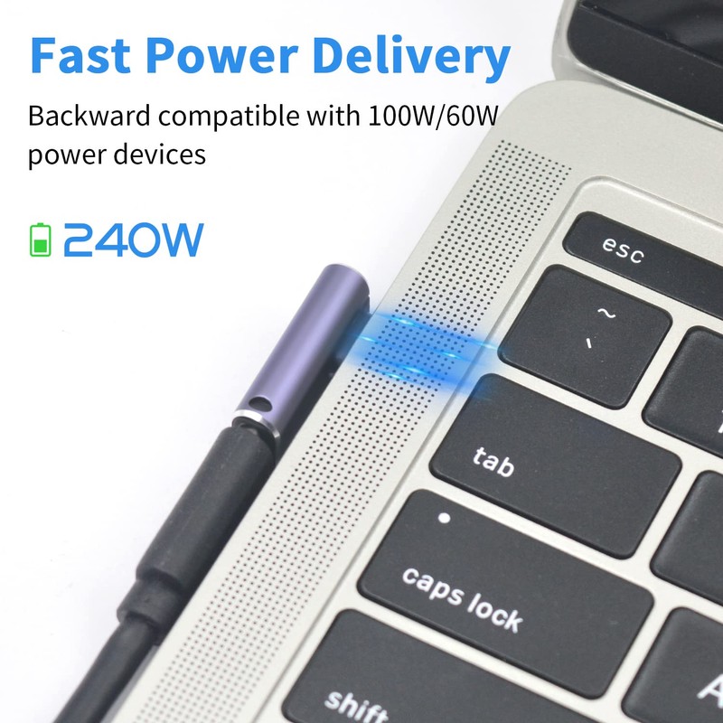 Poyiccot USB C Right Angle Adapter, [240W Fast Charging &