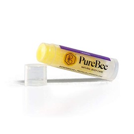 Lip Balm Lavender with Beeswax & Propolis, Natural Lip Care Handmade in Baden-Württemberg, with Jojoba, Avocado & Apricot Kernel Oil, PureBee (Lavender, 1 Pen)